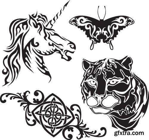 Tattoo element vector 3, 15 x EPS