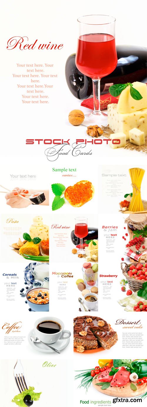 Food Cards stock photo