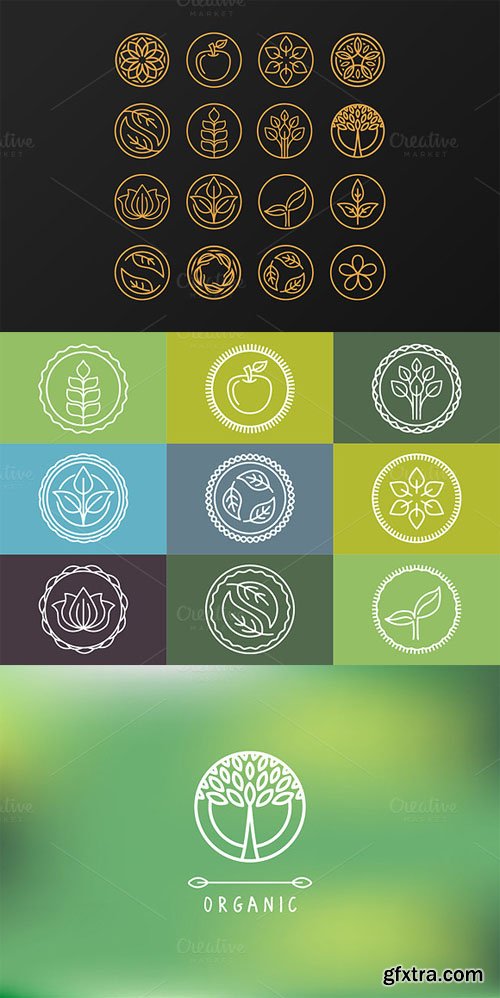 Outline organic emblems - CM 80793