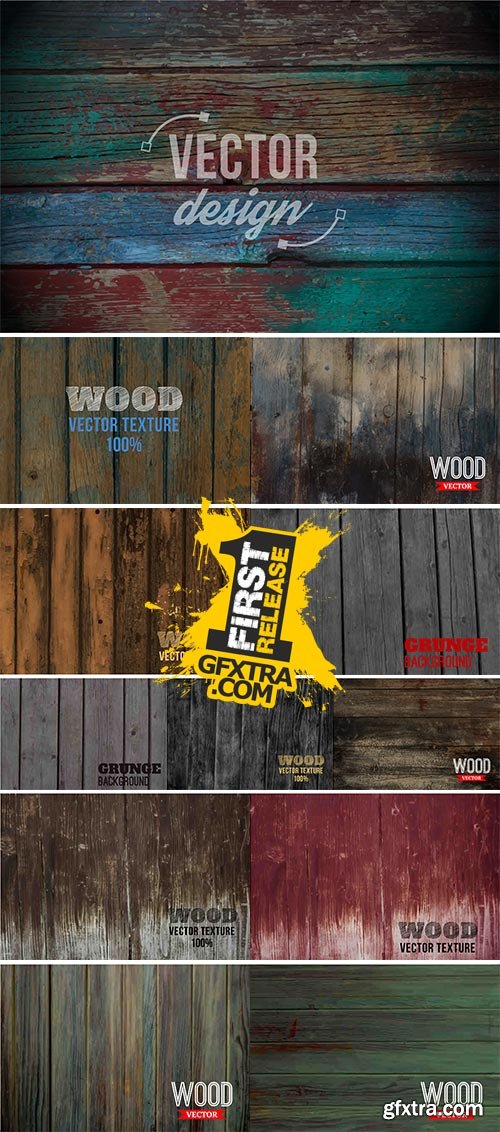 Vector wood texture, Background old panels vectors