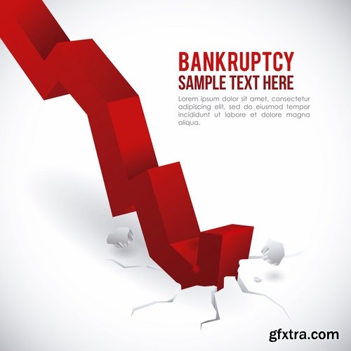 Collection of vector picture business concept infographics crisis economic decline 25 Eps