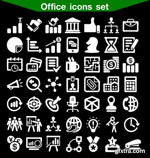 Collection of vector image various flat icons on various subjects #4-25 Eps