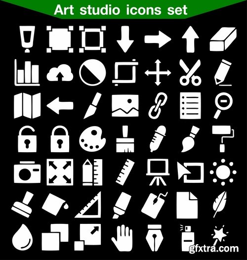 Collection of vector image various flat icons on various subjects #4-25 Eps