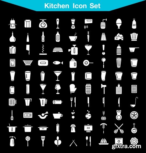 Collection of vector image various flat icons on various subjects #4-25 Eps