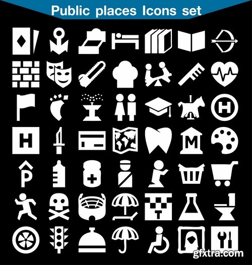 Collection of vector image various flat icons on various subjects #4-25 Eps