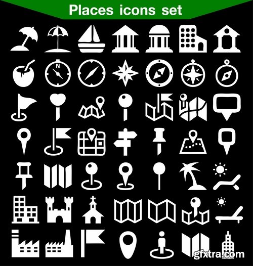 Collection of vector image various flat icons on various subjects #4-25 Eps