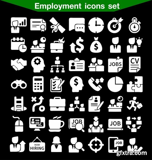 Collection of vector image various flat icons on various subjects #4-25 Eps