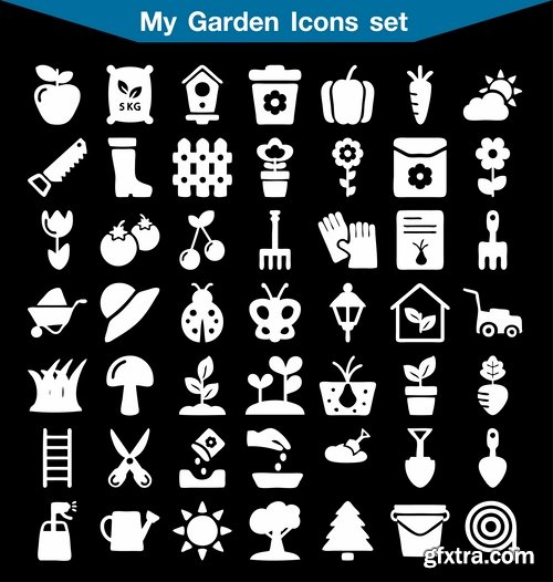 Collection of vector image various flat icons on various subjects #4-25 Eps