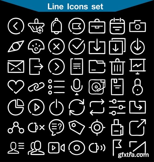 Collection of vector image various flat icons on various subjects #4-25 Eps