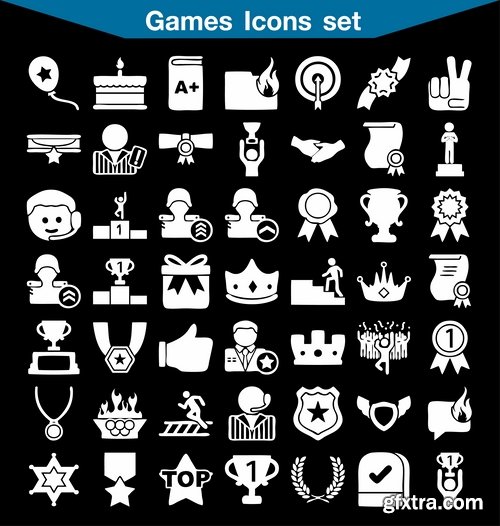 Collection of vector image various flat icons on various subjects #4-25 Eps