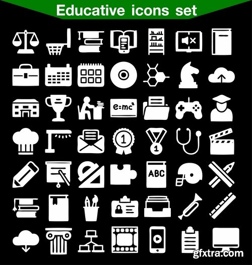 Collection of vector image various flat icons on various subjects #4-25 Eps