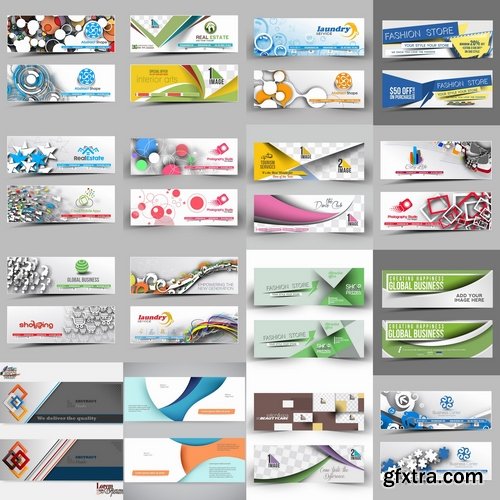 Collection of vector image brochure flyer banner #14-25 Eps