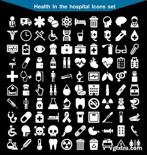 Collection of vector image various flat icons on various subjects #4-25 Eps