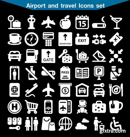 Collection of vector image various flat icons on various subjects #4-25 Eps