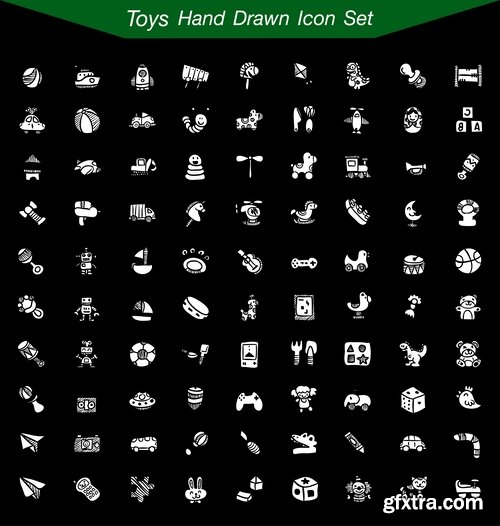 Collection of vector image various flat icons on various subjects #4-25 Eps