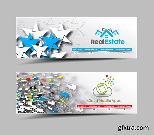 Collection of vector image brochure flyer banner #14-25 Eps