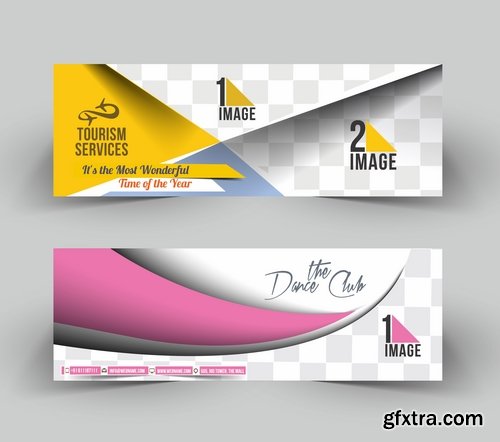 Collection of vector image brochure flyer banner #14-25 Eps