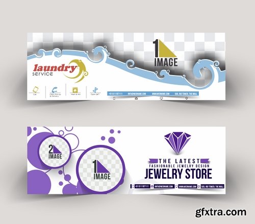 Collection of vector image brochure flyer banner #14-25 Eps