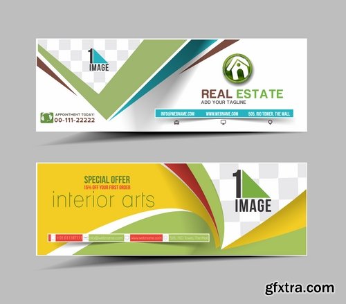 Collection of vector image brochure flyer banner #14-25 Eps