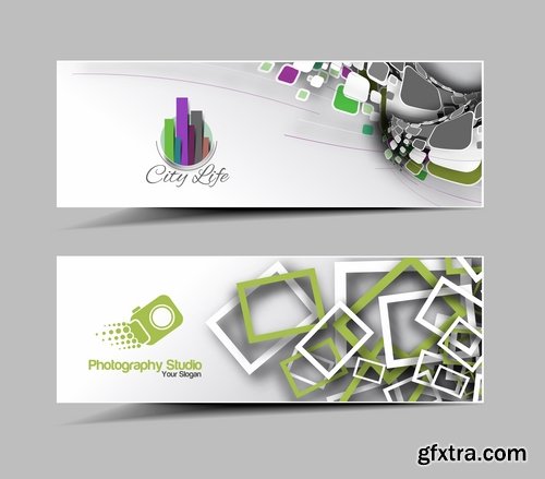 Collection of vector image brochure flyer banner #14-25 Eps