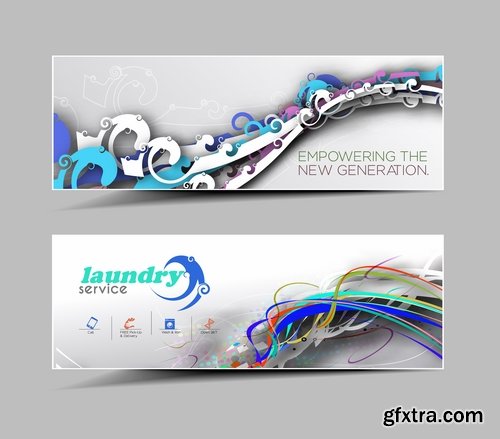 Collection of vector image brochure flyer banner #14-25 Eps