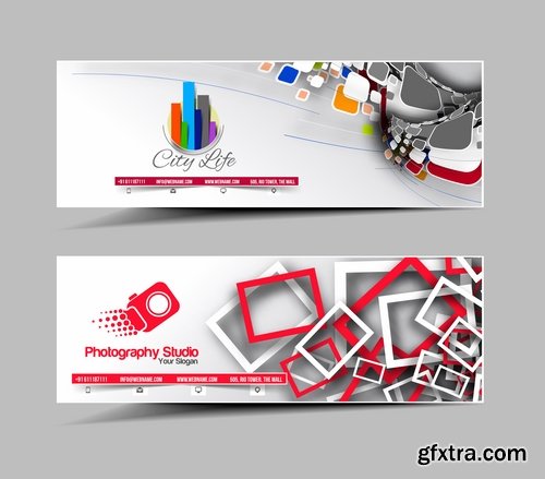 Collection of vector image brochure flyer banner #14-25 Eps