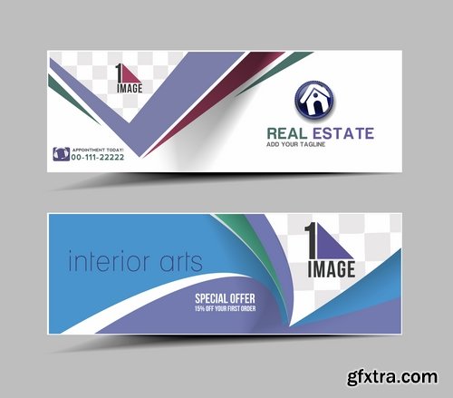 Collection of vector image brochure flyer banner #14-25 Eps