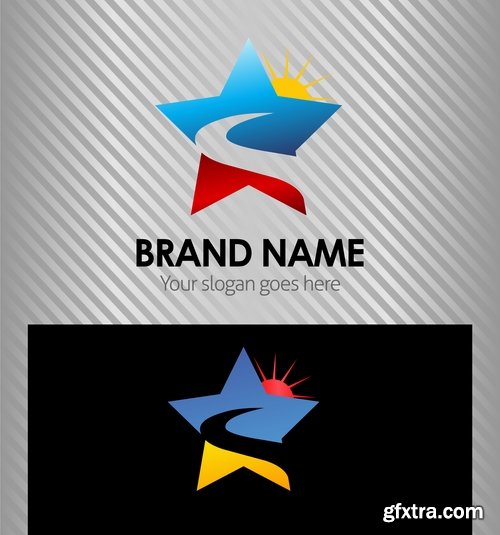 Collection picture vector logo illustration of the business campaign #5-25 Eps