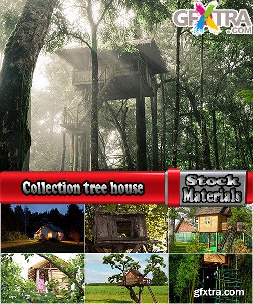 Collection tree house hut house log hut of the forest 25 HQ Jpeg