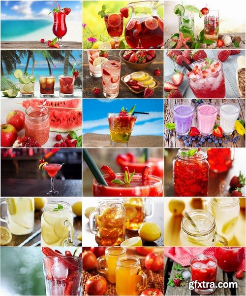 Collection of various summer cocktail mojito berry fruit compote 25 HQ Jpeg