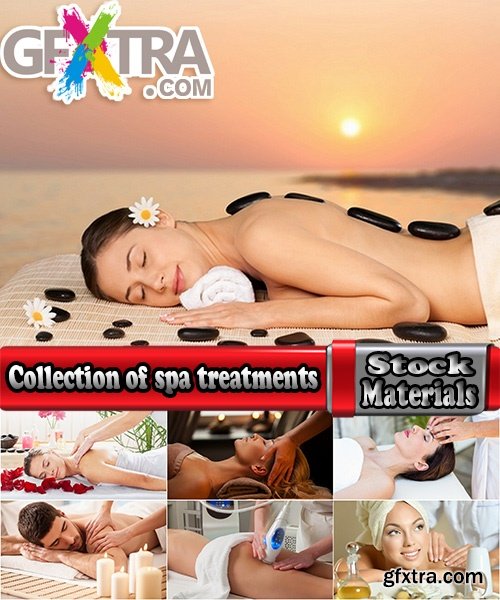 Collection of spa treatments people massage oil massage parlor table relaxation vacation 25 HQ Jpeg