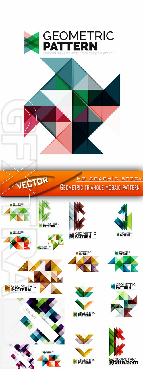 Stock Vector - Geometric triangle mosaic pattern