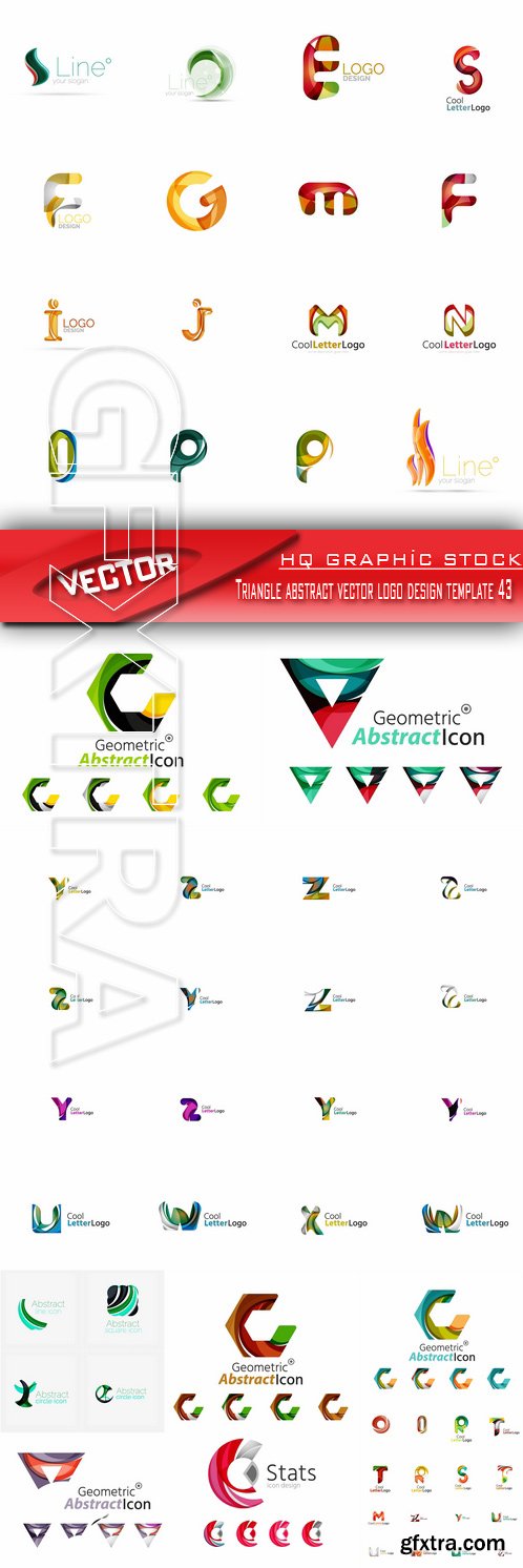 Stock Vector - Triangle abstract vector logo design template 43