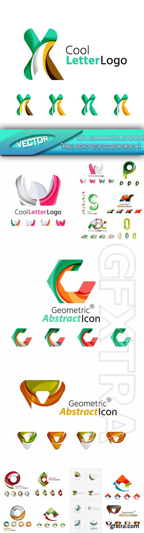 Stock Vector - Triangle abstract vector logo design template 44