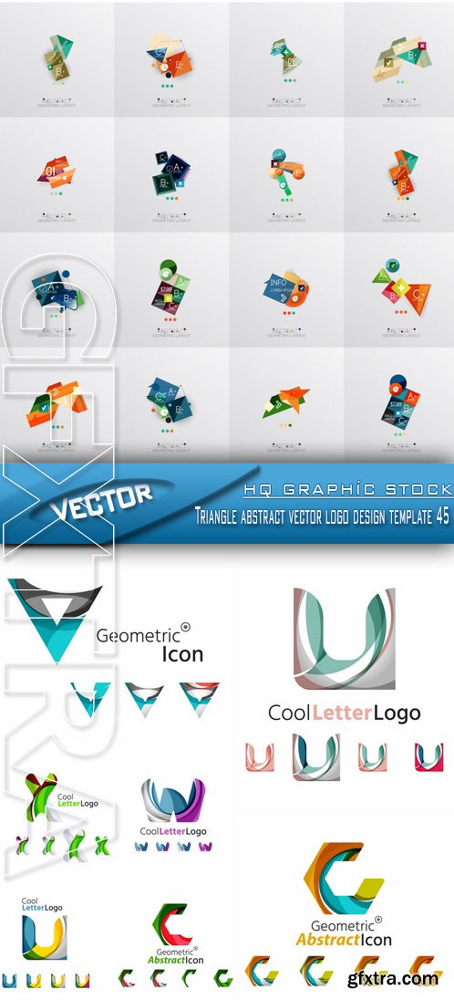 Stock Vector - Triangle abstract vector logo design template 45