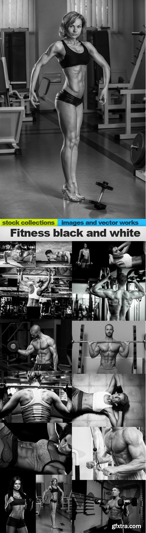 Fitness black and white, 15 x UHQ JPEG