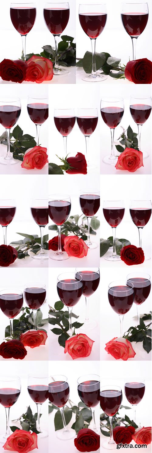 Wine and red flourishing rose