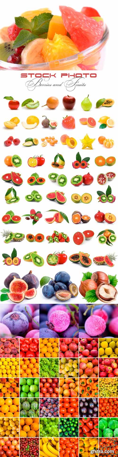 Berries and fruits raster graphics