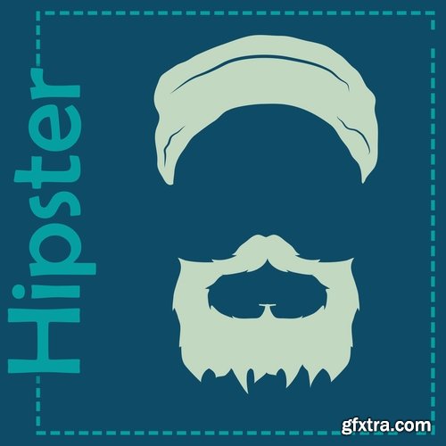 Collection vector image hipster style poster flyer label icon 25 Eps