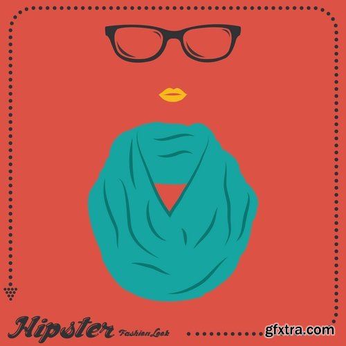 Collection vector image hipster style poster flyer label icon 25 Eps