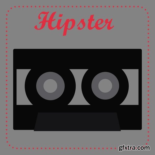 Collection vector image hipster style poster flyer label icon 25 Eps