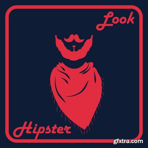 Collection vector image hipster style poster flyer label icon 25 Eps