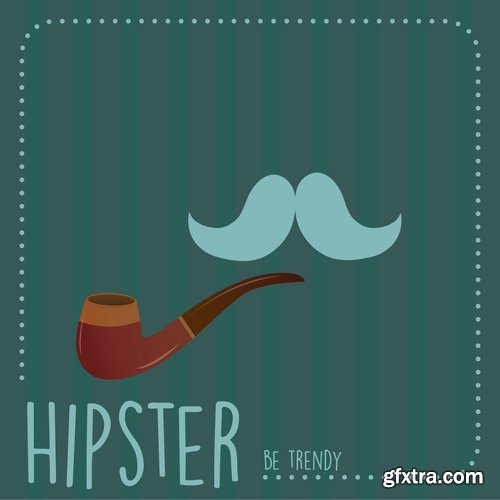 Collection vector image hipster style poster flyer label icon 25 Eps