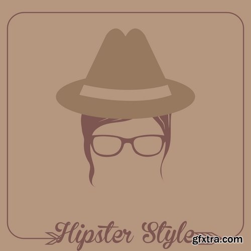 Collection vector image hipster style poster flyer label icon 25 Eps