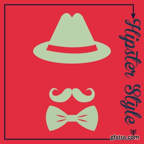 Collection vector image hipster style poster flyer label icon 25 Eps