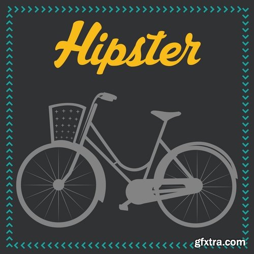 Collection vector image hipster style poster flyer label icon 25 Eps