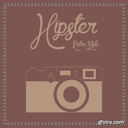 Collection vector image hipster style poster flyer label icon 25 Eps