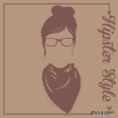 Collection vector image hipster style poster flyer label icon 25 Eps