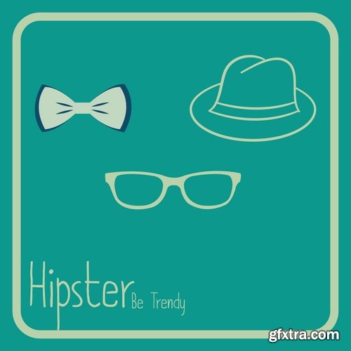 Collection vector image hipster style poster flyer label icon 25 Eps