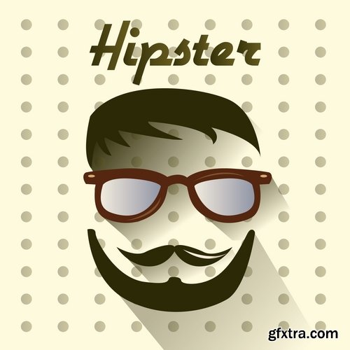 Collection vector image hipster style poster flyer label icon 25 Eps